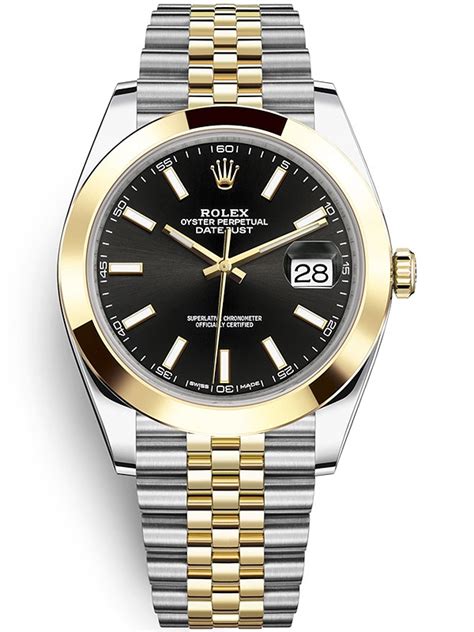 rolex datejust black face|Rolex Datejust 41 watch: Oystersteel and yellow gold.